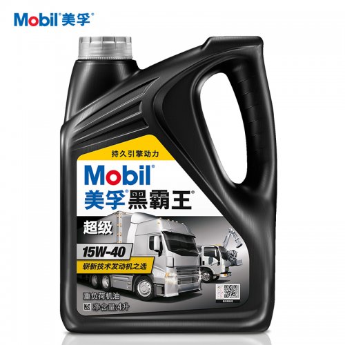 Mobil美孚黑霸王超级汽车润滑油4L CI-4级矿物质机油