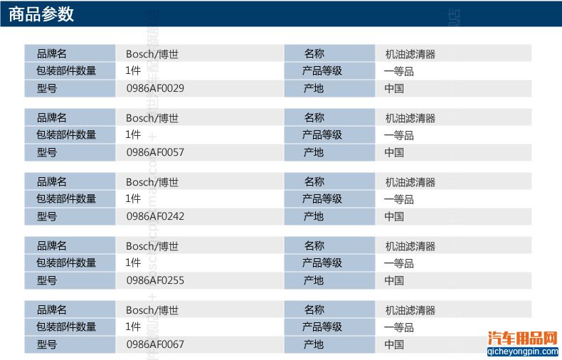 别克机滤_详情_商品参数